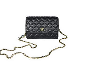 Cheap Chanel Mini Flap Bag A33814 Black Lambskin Golden