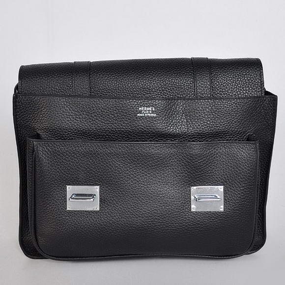 Hermes Steve 32CM Mens Bag Clemence Black Hermes Steve 32CM Mens Bag Clemence Black