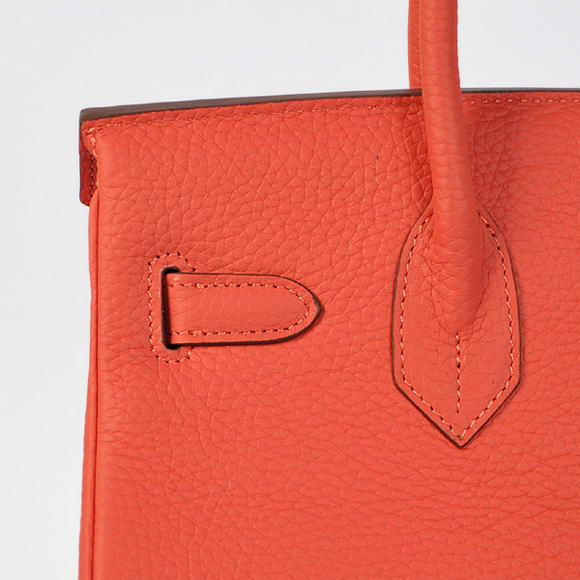 Hermes Birkin 30CM Tote Bags Pompadour Grain Leather Gold