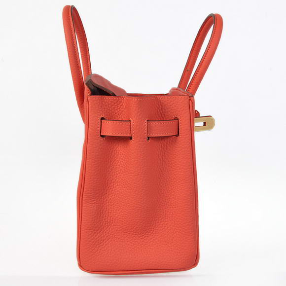 Hermes Birkin 30CM Tote Bags Pompadour Grain Leather Gold