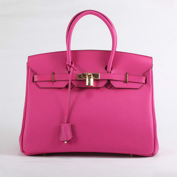 Hermes Birkin 35CM Smooth Leather Handbag 6089 Rose Golden Hermes Birkin 35CM Smooth Leather Handbag 6089 Rose Golden