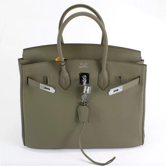 Hermes Birkin 35CM Togo Leather Handbag 6089 Dark Grey Silver Hermes Birkin 35CM Togo Leather Handbag 6089 Dark Grey Silver