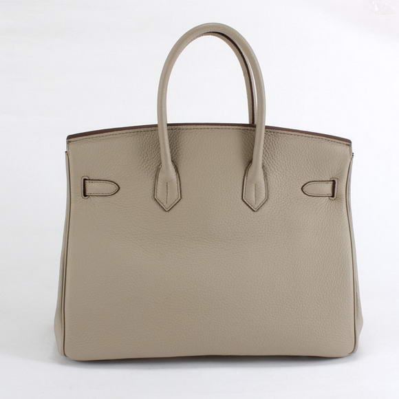 Hermes Birkin 35CM Togo Leather Handbag 6089 Light Grey Silver