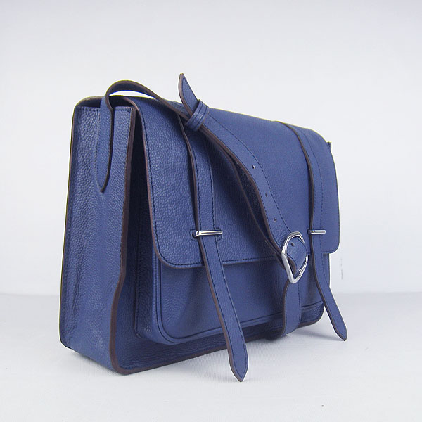 Hermes Jypsiere Togo Leather Messenger Bag Dark Blue Hermes Jypsiere Togo Leather Messenger Bag Dark Blue