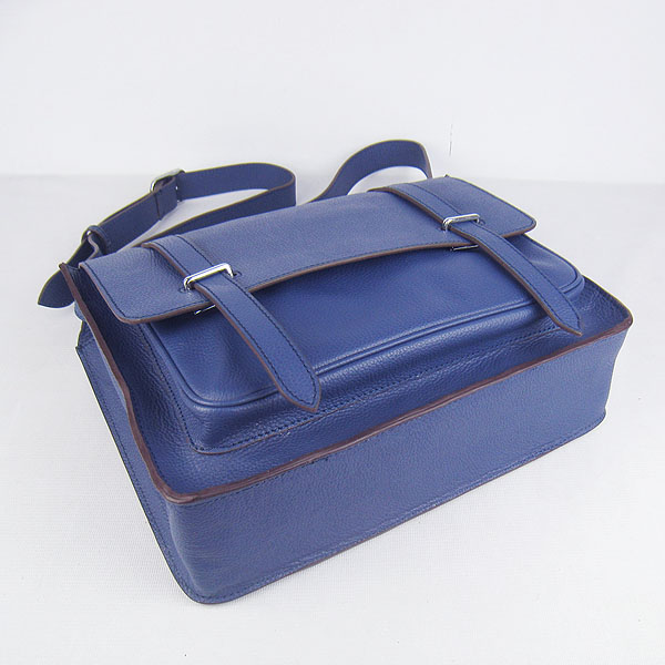 Hermes Jypsiere Togo Leather Messenger Bag Dark Blue Hermes Jypsiere Togo Leather Messenger Bag Dark Blue