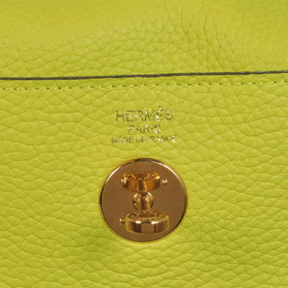Hermes Lindy 30CM Havanne Handbags 1057 Lemon Leather Golden Hardware Hermes Lindy 30CM Havanne Handbags 1057 Lemon Leather Golden Hardware