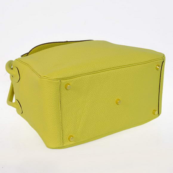 Hermes Lindy 30CM Havanne Handbags 1057 Lemon Leather Golden Hardware Hermes Lindy 30CM Havanne Handbags 1057 Lemon Leather Golden Hardware