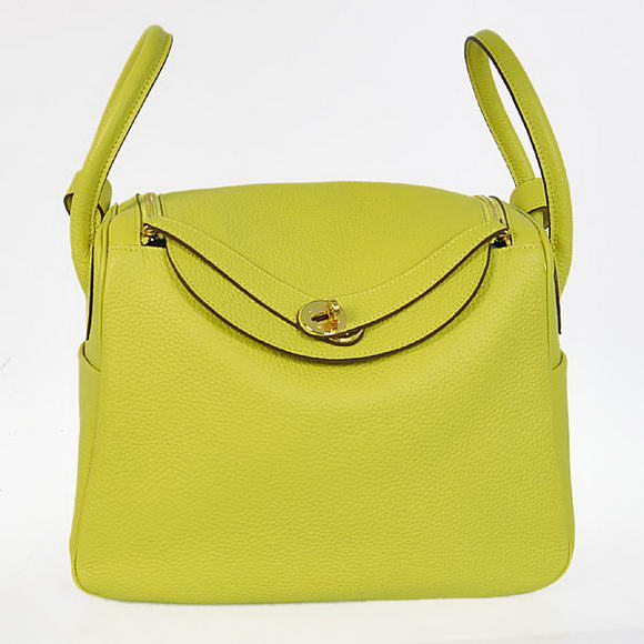 Hermes Lindy 30CM Havanne Handbags 1057 Lemon Leather Golden Hardware Hermes Lindy 30CM Havanne Handbags 1057 Lemon Leather Golden Hardware