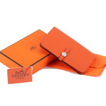 Hermes Dogon Combined Wallets A508 Orange Hermes Dogon Combined Wallets A508 Orange