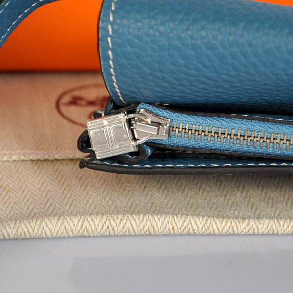 Hermes Kelly Wallet Togo Leather Bi-Fold Purse A708 Blue Hermes Kelly Wallet Togo Leather Bi-Fold Purse A708 Blue