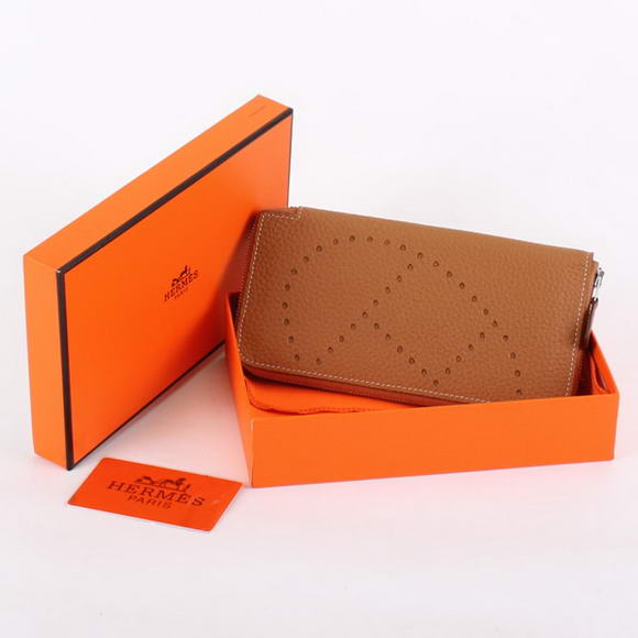 Hermes Togo Leather Perforated Zippy Wallet 9032 Coffee Hermes Togo Leather Perforated Zippy Wallet 9032 Coffee