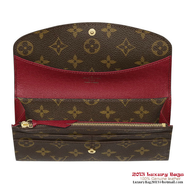 Louis Vuitton M60136 Monogram Canvas Emilie Wallet Rouge Louis Vuitton M60136 Monogram Canvas Emilie Wallet Rouge