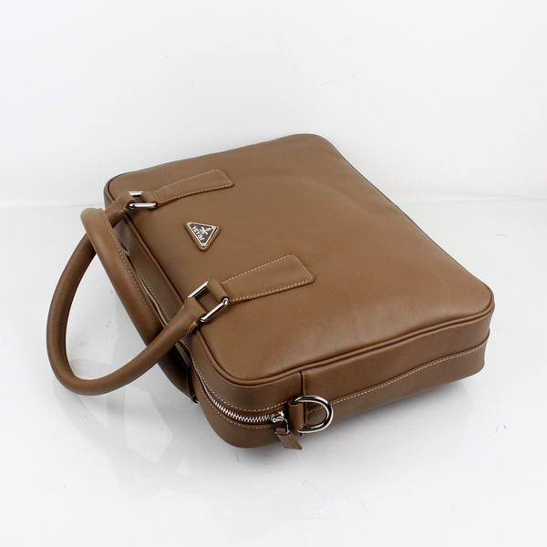 Prada BL0791 Saffiano Calf Leather Top Handle Bag Brown Prada BL0791 Saffiano Calf Leather Top Handle Bag Brown