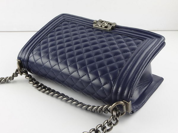 Chanel A67026 Royalblue Large Le Boy Flap Shoulder Bag Silver Chanel A67026 Royalblue Large Le Boy Flap Shoulder Bag Silver