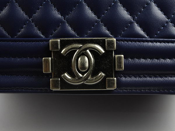 Chanel A67026 Royalblue Large Le Boy Flap Shoulder Bag Silver Chanel A67026 Royalblue Large Le Boy Flap Shoulder Bag Silver