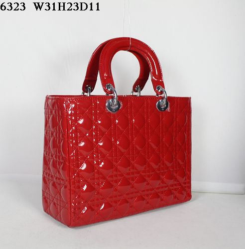 Christian Lady Dior Red Patent Leather Bag 6323 Christian Lady Dior Red Patent Leather Bag 6323