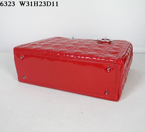 Christian Lady Dior Red Patent Leather Bag 6323 Christian Lady Dior Red Patent Leather Bag 6323