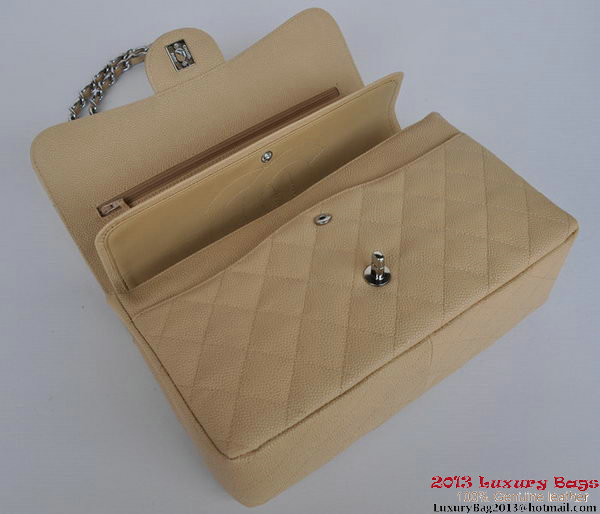 Chanel Jumbo Quilted Classic Cannage Patterns Flap Bag A58600 Apricot Silver Chanel Jumbo Quilted Classic Cannage Patterns Flap Bag A58600 Apricot Silver