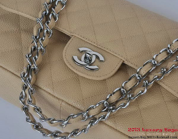Chanel Jumbo Quilted Classic Cannage Patterns Flap Bag A58600 Apricot Silver Chanel Jumbo Quilted Classic Cannage Patterns Flap Bag A58600 Apricot Silver