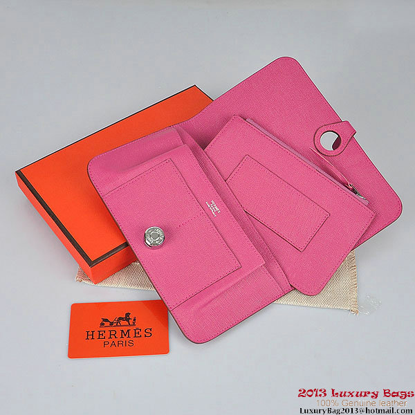 Hermes Dogon Wallet Travel Case H001 Peach