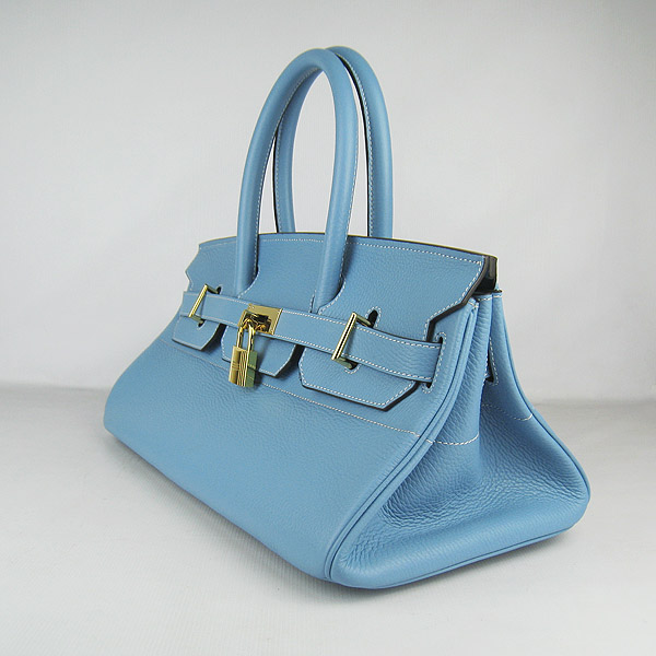 Hermes Birkin 6109 Togo Leather Bag Light Blue 42cm Gold Hermes Birkin 6109 Togo Leather Bag Light Blue 42cm Gold