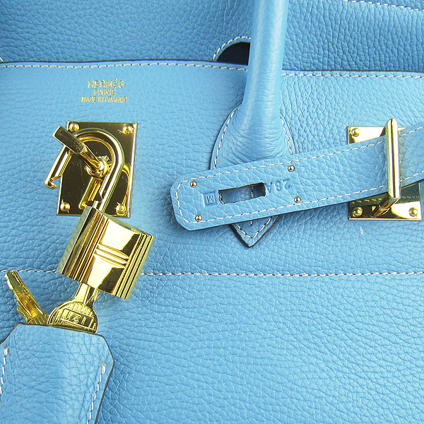 Hermes Birkin 6109 Togo Leather Bag Light Blue 42cm Gold Hermes Birkin 6109 Togo Leather Bag Light Blue 42cm Gold