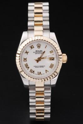 Rolex Datejust Mechanism Golden White Cutwork Watch-RD2374 Rolex Datejust Mechanism Golden White Cutwork Watch-RD2374