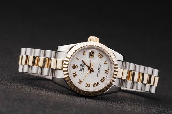 Rolex Datejust Mechanism Golden White Cutwork Watch-RD2374 Rolex Datejust Mechanism Golden White Cutwork Watch-RD2374