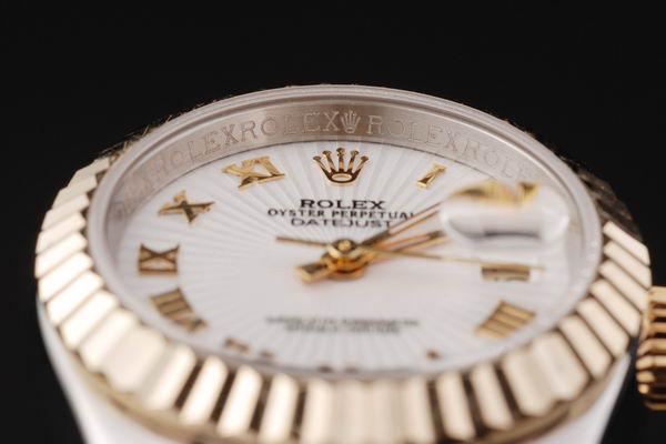 Rolex Datejust Mechanism Golden White Cutwork Watch-RD2374 Rolex Datejust Mechanism Golden White Cutwork Watch-RD2374