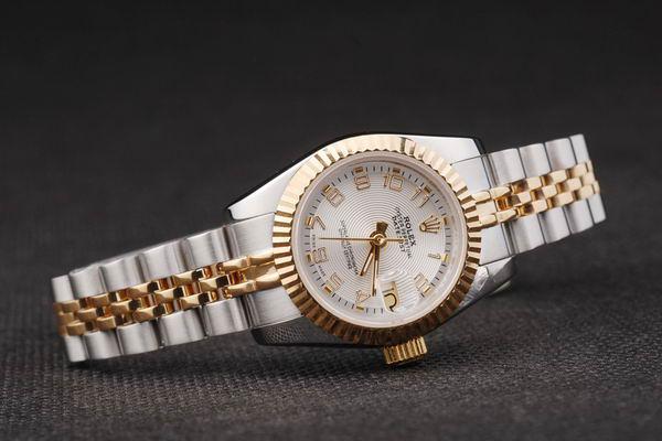 Rolex Datejust Mechanism Golden&White Surface Watch-RD2459 Rolex Datejust Mechanism Golden&White Surface Watch-RD2459