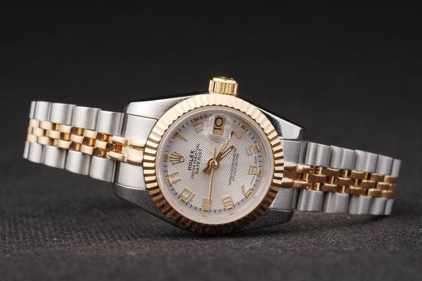 Rolex Datejust Mechanism Golden&White Surface Watch-RD2459 Rolex Datejust Mechanism Golden&White Surface Watch-RD2459