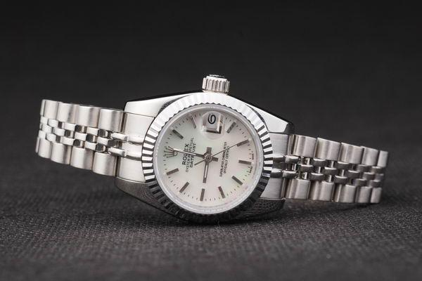 Rolex Datejust Mechanism Silver&White Women Watch-RD2456 Rolex Datejust Mechanism Silver&White Women Watch-RD2456