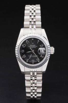 Rolex Datejust Mechanism Silver Bezel&Black Surface Watch-RD2452 Rolex Datejust Mechanism Silver Bezel&Black Surface Watch-RD2452