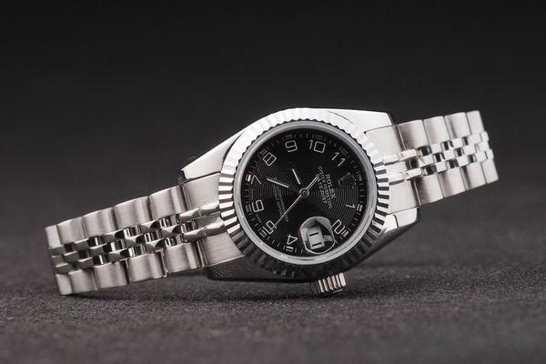 Rolex Datejust Mechanism Silver Bezel&Black Surface Watch-RD2452 Rolex Datejust Mechanism Silver Bezel&Black Surface Watch-RD2452