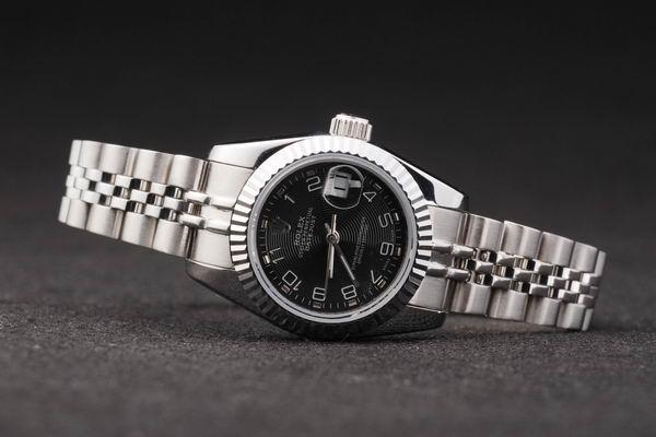 Rolex Datejust Mechanism Silver Bezel&Black Surface Watch-RD2452 Rolex Datejust Mechanism Silver Bezel&Black Surface Watch-RD2452