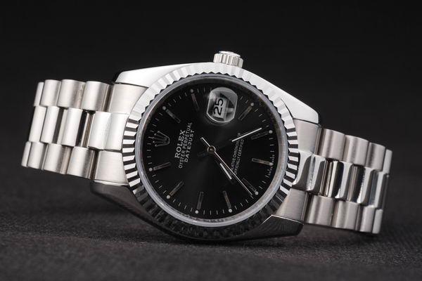 Rolex Datejust Silver&Black Stainless Steel Watch-RD2411 Rolex Datejust Silver&Black Stainless Steel Watch-RD2411