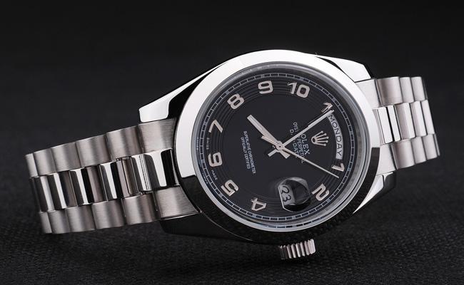 Rolex Day-Date Silver&Black Stainless Steel Watch-RD2905 Rolex Day-Date Silver&Black Stainless Steel Watch-RD2905