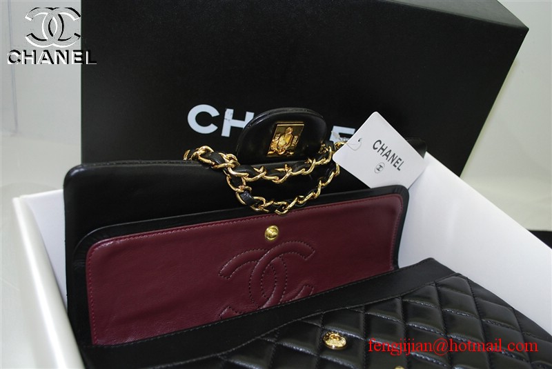 Chanel 2.55 Double Flap Gold Hardware A1112 Black Chanel 2.55 Double Flap Gold Hardware A1112 Black