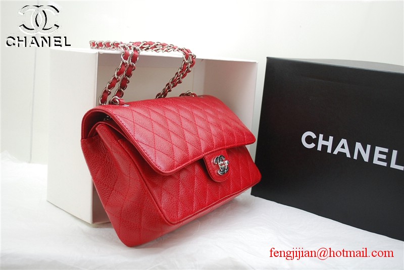 Chanel 2.55 Double Flap Silver Hardware A1112 Red Chanel 2.55 Double Flap Silver Hardware A1112 Red