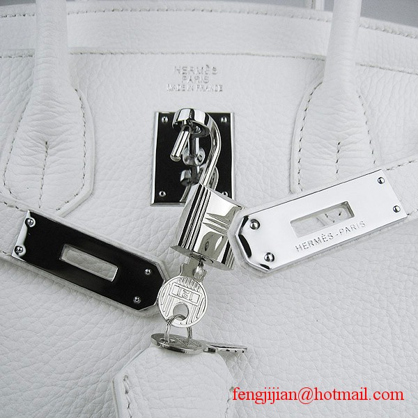 Hermes Birkin 30cm Togo Leather Bag White 6088