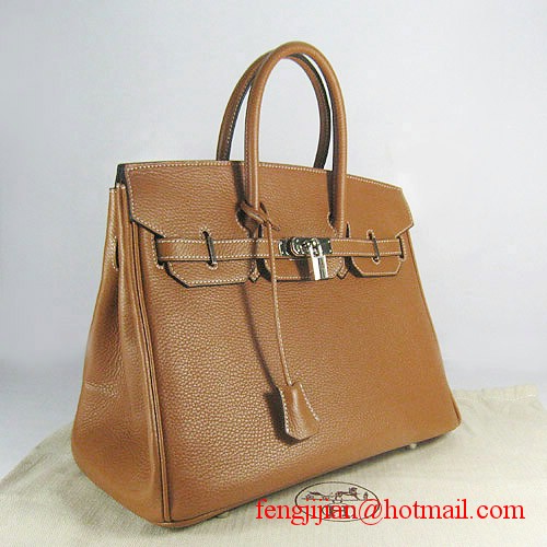 Hermes 35cm Embossed Veins Leather Bag Light Coffee 6089 Silver Hardware Hermes 35cm Embossed Veins Leather Bag Light Coffee 6089 Silver Hardware