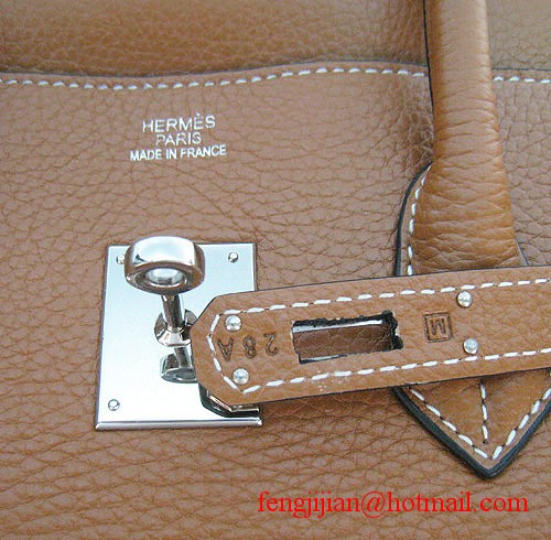 Hermes 35cm Embossed Veins Leather Bag Light Coffee 6089 Silver Hardware Hermes 35cm Embossed Veins Leather Bag Light Coffee 6089 Silver Hardware