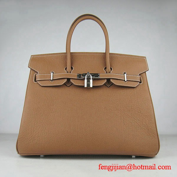 Hermes Birkin 35cm Tendon Veins Leather Bag Light Coffee Silver Hardware Hermes Birkin 35cm Tendon Veins Leather Bag Light Coffee Silver Hardware