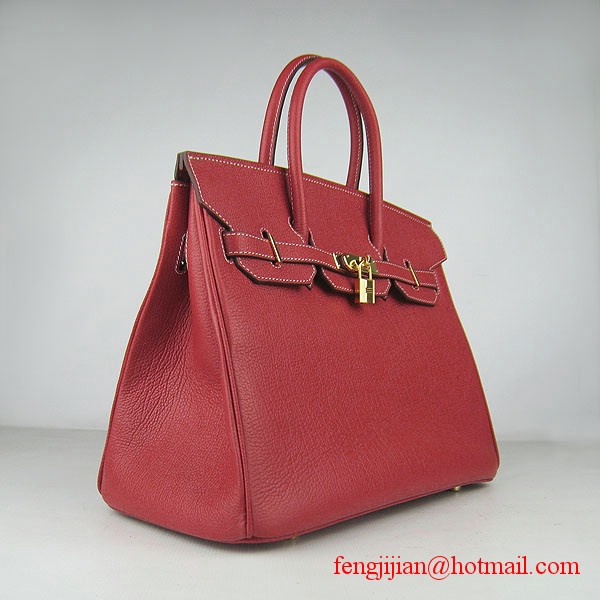 Hermes Birkin 35cm Tendon Veins Leather Bag Red Gold Hardware Hermes Birkin 35cm Tendon Veins Leather Bag Red Gold Hardware