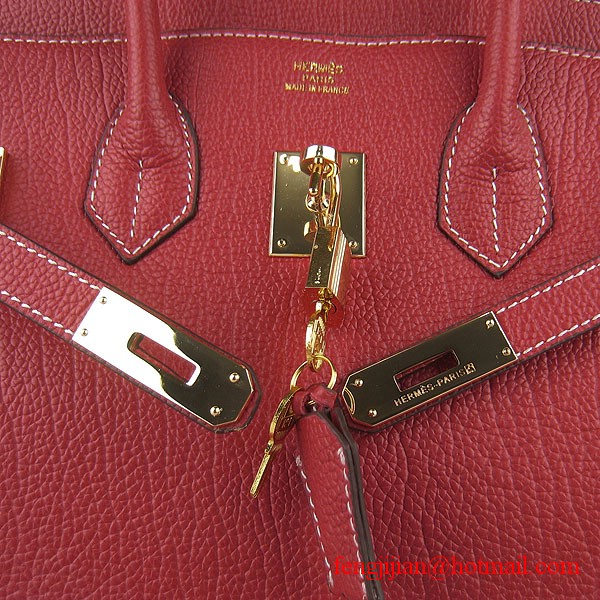Hermes Birkin 35cm Tendon Veins Leather Bag Red Gold Hardware Hermes Birkin 35cm Tendon Veins Leather Bag Red Gold Hardware