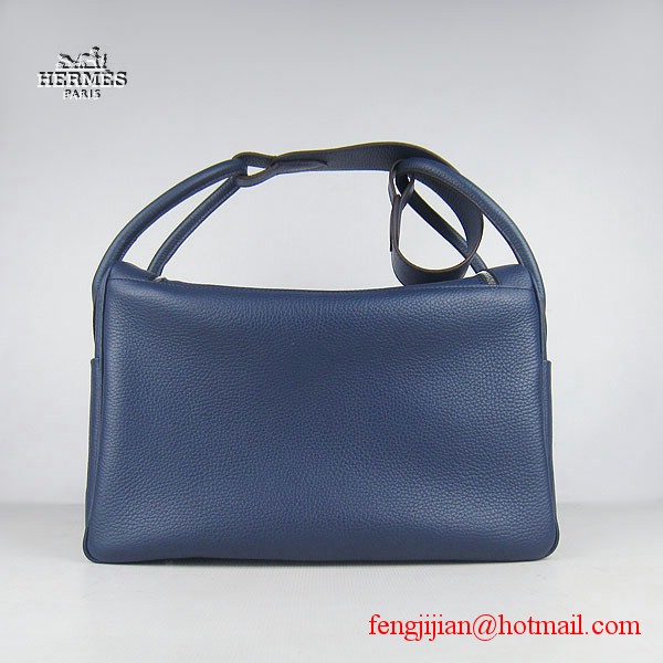 Hermes Women Shoulder Bag Dark Blue 6208 Hermes Women Shoulder Bag Dark Blue 6208