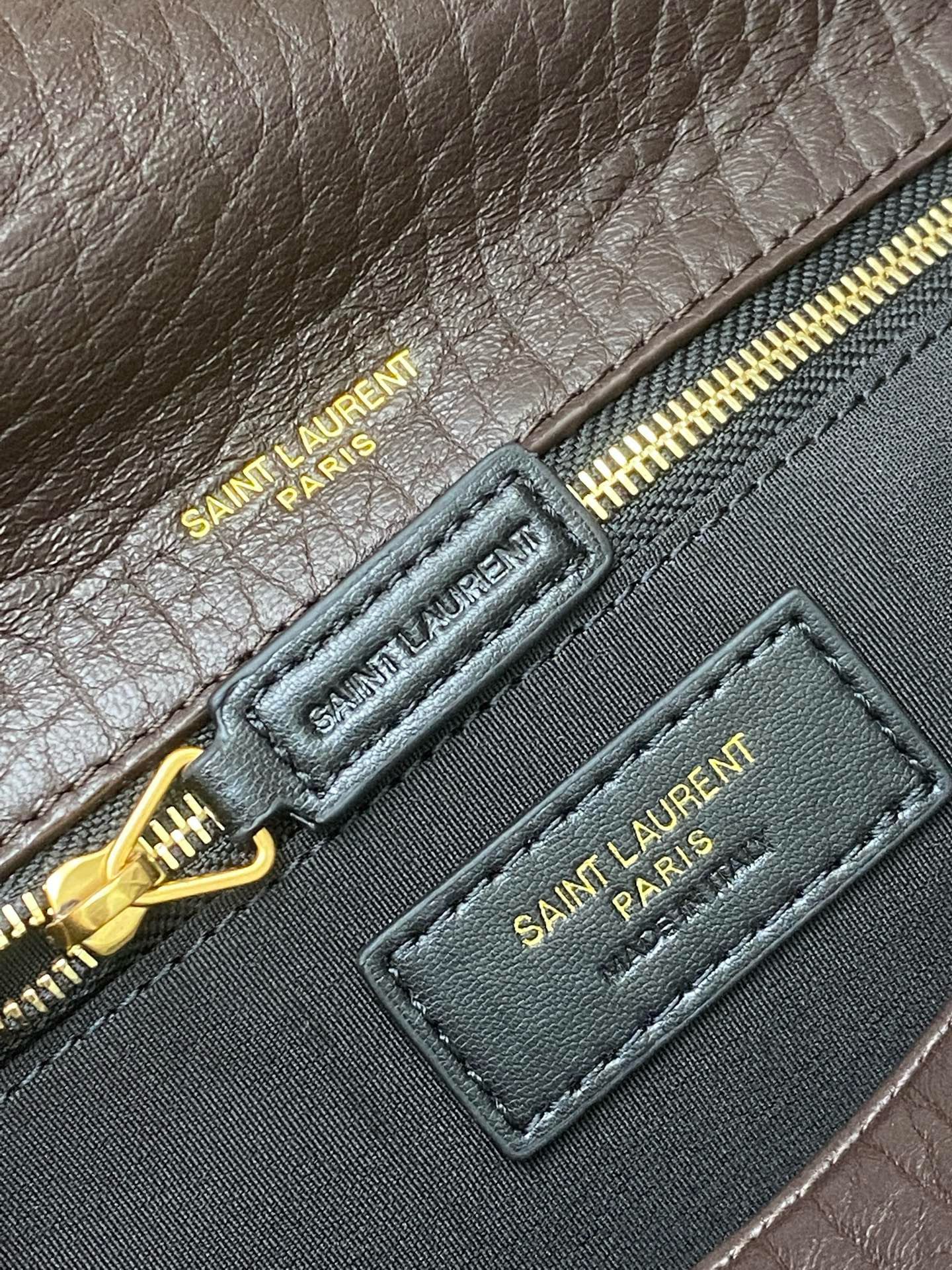 Saint Laurent NIKI MEDIUM IN GRAINED LAMBSKIN 633178 coffee red