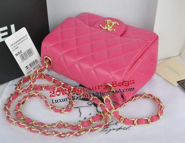 Chanel mini Classic Flap Bag Rose Original Sheekskin CHA1115 Gold Chanel mini Classic Flap Bag Rose Original Sheekskin CHA1115 Gold