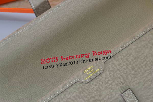 Hermes Jige Clutch Bag Calfskin Leather Grey Hermes Jige Clutch Bag Calfskin Leather Grey