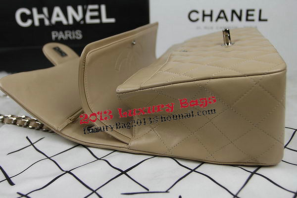 Chanel Classic Flap Bag Apricot Original Leather CF1113 Silver Chanel Classic Flap Bag Apricot Original Leather CF1113 Silver